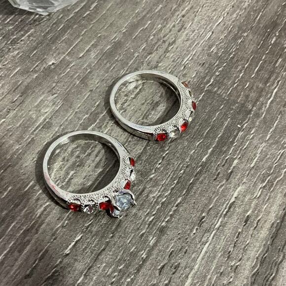 NWT CZ Ruby & Diamond 2PC Set Size 8 - Picture 9 of 10